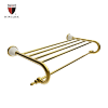 Wall mounted brass long towel rack in PVD gold