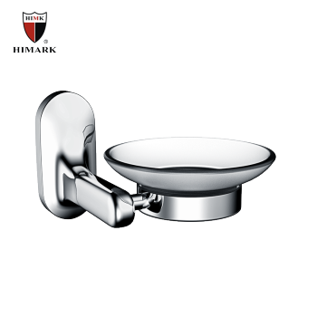 Bathroom wall mounted soap dish holder in polished chrome