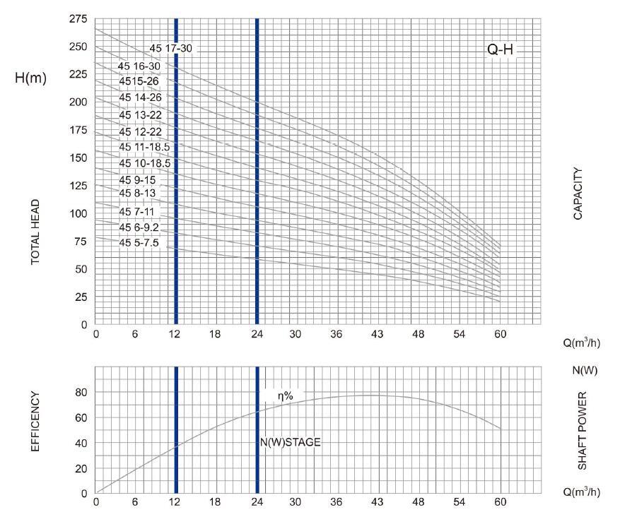 6SR45 DEEP WELL pump PARAMETER