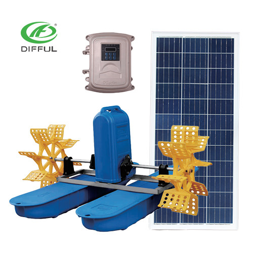 DC solar paddle wheel aerator for fish ponds large floating solar pond