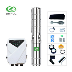 4inch 2hp solar water pump Stainless steel impeller price DC brushless motor solar submersible pump