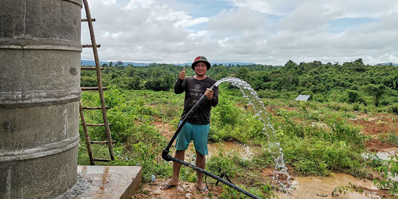 DIFFUL SOLAR PUMP - - AC/DC Hybrid Solar Submersible Pump Application in Laos