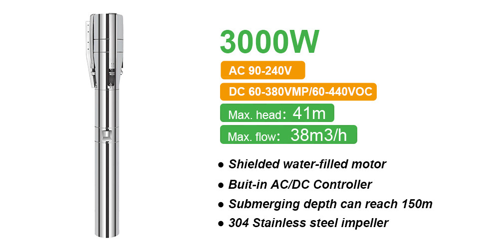 shielded water filled motor solar pump 4/5DFS38-41-3000