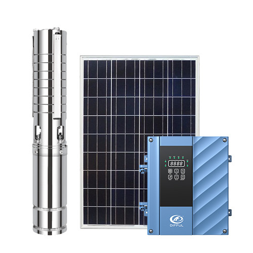 المضخة الغاطسة الشمسية الهجينة AC / DC مع S / S المكره رفع عالي ، مبيعات المصنع المباشرة لمضخة الطاقة الشمسية عالية الجودة