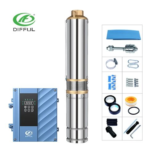 4-inch AC/DC Hybrid pump solar submersible pump with plastic impeller for irrigation