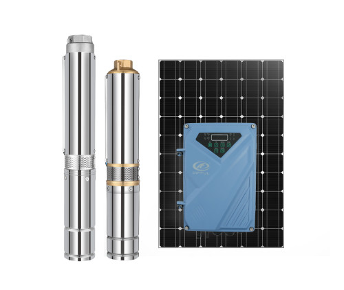 4"AC/DC brushless solar pump with plastic impeller(3KW-4KW), 2 designs for option, DIFFUL solar pump manufacturers, water pump supplier, solar pump factory