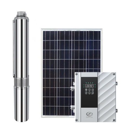 4 inch water-cooled HV DC brushless solar water pump with external controller and plastic impeller