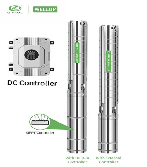 3"DC BRUSHLESS SOLAR PUMP WITH S/S IMPELLER | 4500 RPM DIFFUL  ＆WELLUP WATER PUMP |EXCELLENT PUMP FOR WATER SUPPLY