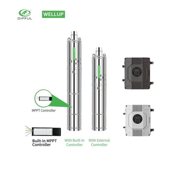 3Inch/4Inch AC/DC&WIDE VOLTAGE  BRUSHLESS SCREW SOLAR PUMP | 4500 RPM DIFFUL  &WELLUP WATER PUMP |