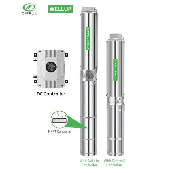 4"DC BRUSHLESS SOLAR PUMP WITH PLASTIC IMPELLER | 4500 RPM DIFFUL ＆WELLUP WATER PUMP | Reliable pumps satisfied your need