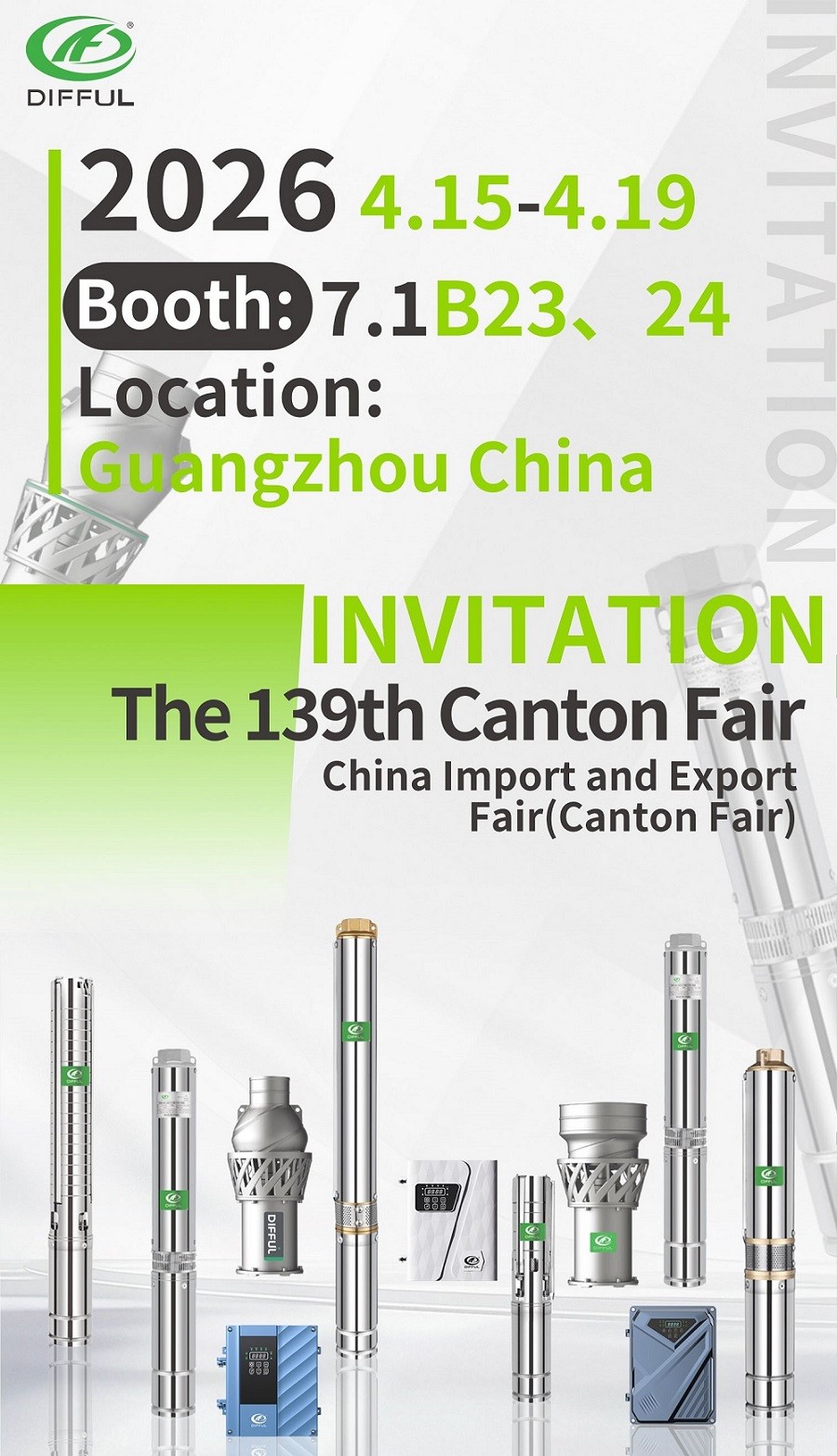 DIFFUL Invites You to the 139th Canton Fair Booth No.: 7.1B23-24