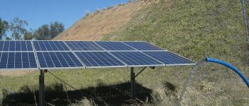 Why does the solar pump have water supply but reduced output flow?