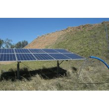 Why does the solar pump have water supply but reduced output flow?