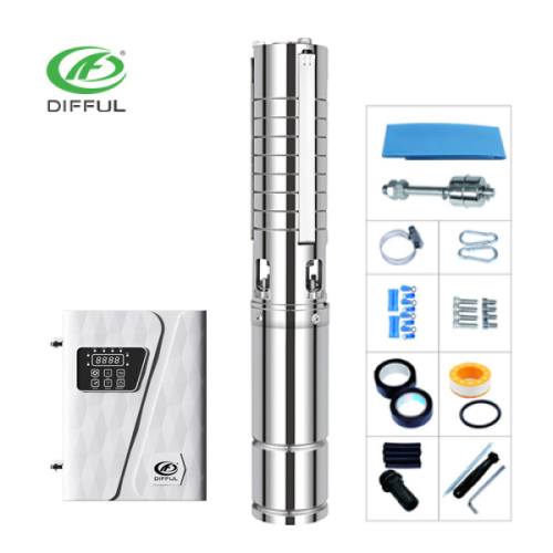4"DC brushless solar pump with S/S impeller for irrigation, solar power water pump manufacturers, solar factory
