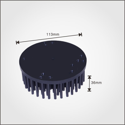 China heatsink supplier black anodized aluminium cold forged led heat sink