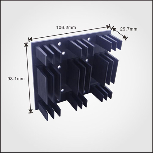 AL6063 material T5 temper Extrusion profile aluminum china heatsink with black anodized