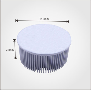 Aluminum cold forging processing radiators made of AL1070 material pin fin heatsink