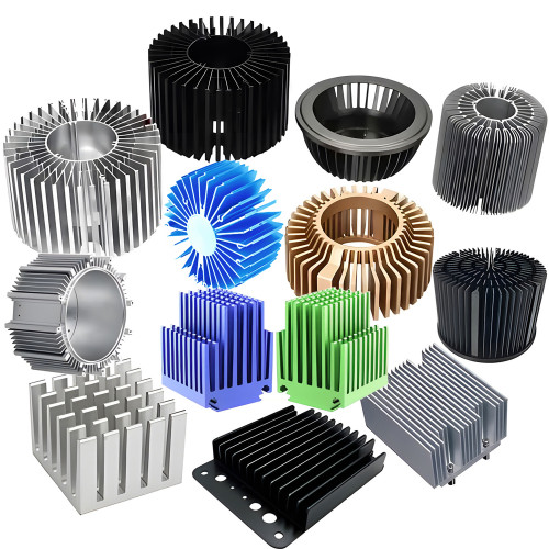 OEM Factory Priced LED Light Heat Sink High Precision Customized Black Black/Copper Anodized Surface Cold Heatsink Cutting