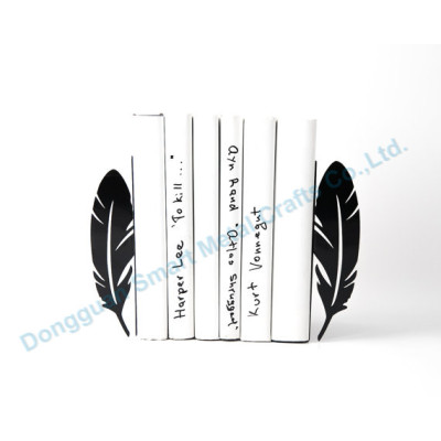 Laser cut FEATHER bookends Metal bookstand