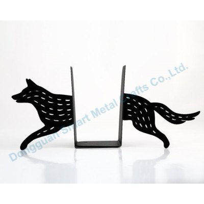 WOLF shaped metal bookends Laser cut metal bookstand