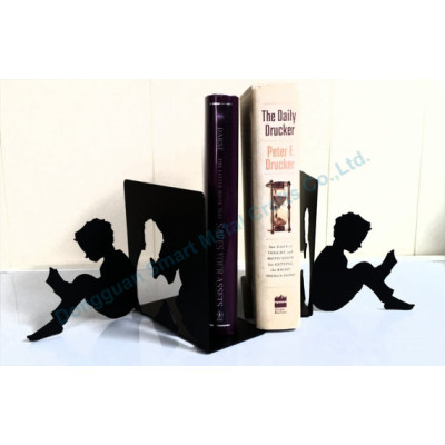 Reading boy metal bookends Black ART bookends