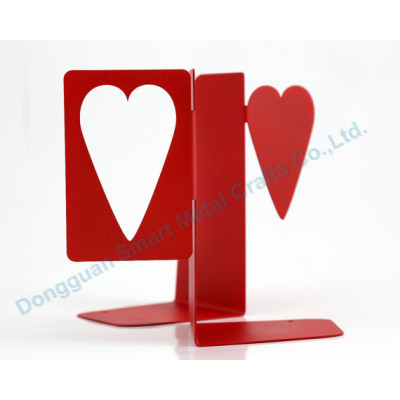 Heart shaped metal bookends