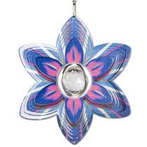 Multi colored Crystal flower wind spinner with crystal ball