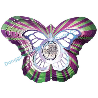 Crystal butterfly wind spinner Multi color stainless steel wind spinner