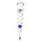 Silver crystal twister with blue ball