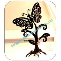 Butterfly shaped metal jewelry display holder