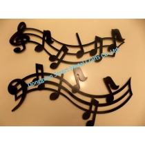 Metal Musical Notes Wall art in black finish Floating metal wall decoration