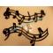Metal Musical Notes Wall art in black finish Floating metal wall decoration