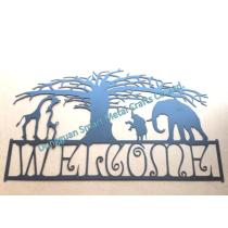 African style Metal Welcome sign Laser cut metal wall sign