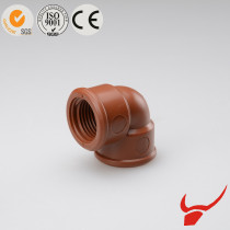 HOT sale in 2016 piping system PPH plastic pipe fittings red female thread elbow for water supply