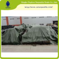 Green 19oz steel tarpaulin for cargo cover