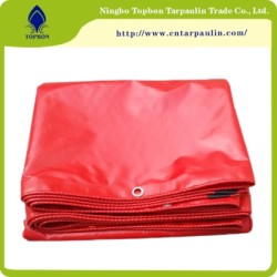 Red tarpaulin for truck
