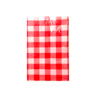 plastic disposable red and white Square Birthday table cover