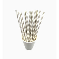 Gray stripe hard plastic drinking straw
