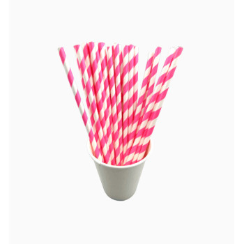 Striped paper straws wholesale pink stripe hard plastic drinking straw