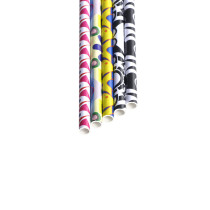 Party supply disposable Striped Paper drinking Straws