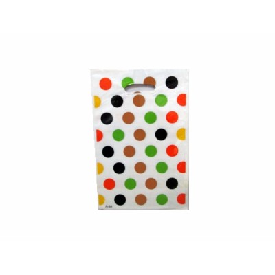 Various color dot Printed Handle Plastic gift handle bag everyday use