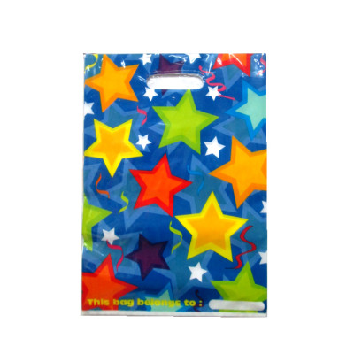 Party colorful star children plastic lootbag