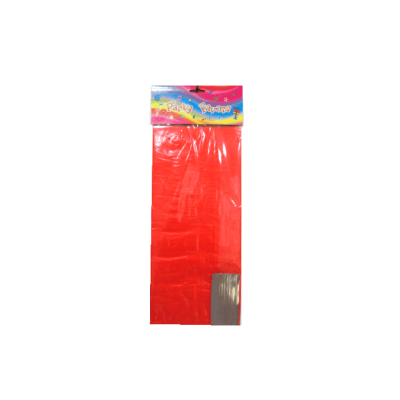Red transparent stand up opp cello gift bag with paper bottom