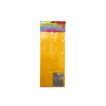 Yellow transparent stand up opp cello gift bag with paper bottom