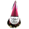 girl pink birthday Cone Hat With Foil