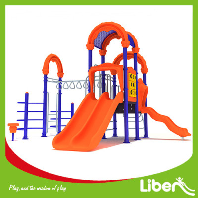Amusement Preschool children plastic swing and slide set indoor outdoor playground equipment