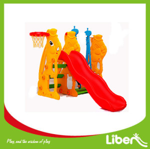Indoor Playground Toddler Plastic Slide with basketball LE.HT.006