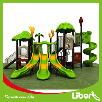 China good quality no roof Plastic Slide Playground with swing For Sale