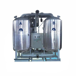 Lower energy loss blower type adsorption air dryer with zero purge consumption