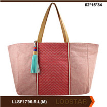 2016 New ladies  shopping bags Stripe Canvas handbags  Beach  Bag ladies bags
